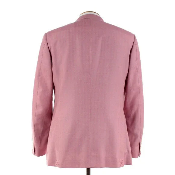Cardinal of Canada NWT Wool / Silk Sport Coat Size 40R US In Pink Herringbone